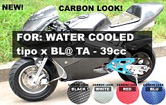 Verkleidung Wassergekühlt - Carbon Look - Schwarz - Water